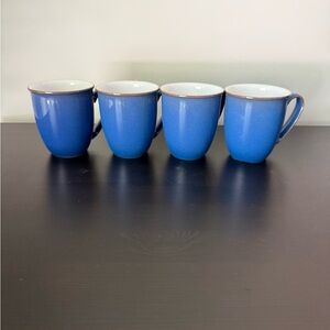 Denby Imperial Blue Stoneware Coffee Beaker Mug - QTY 4